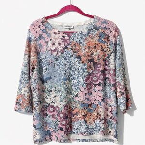 Northern Reflections Floral Long Sleeve Tee in Pink, Blue, Purple
